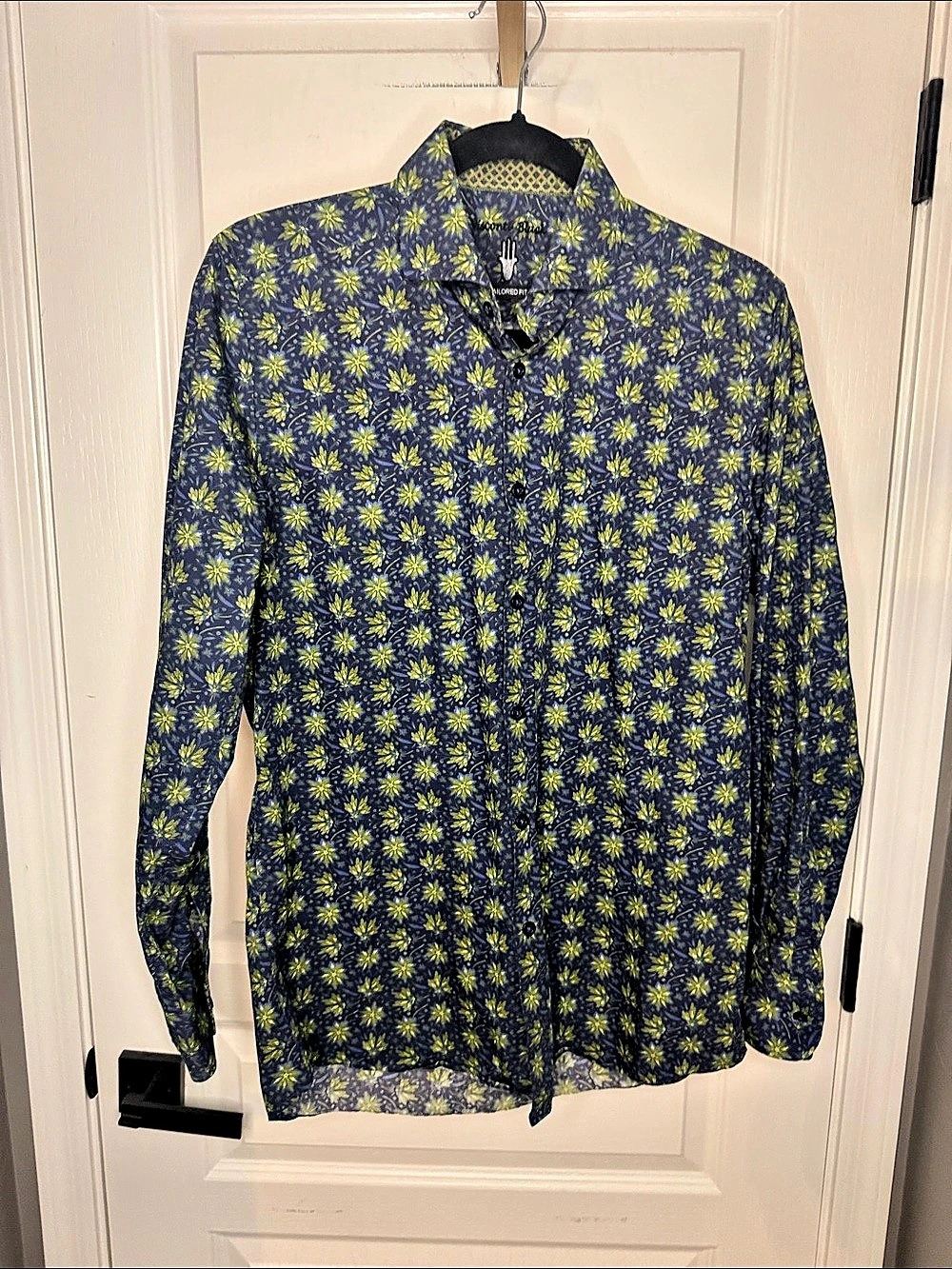 Visconti Black Floral Cotton Shirt Small 37/38